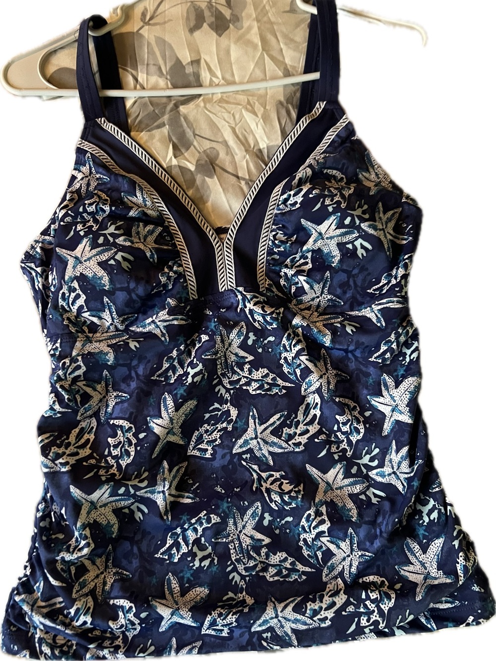 Talbots Cabana Life Navy Starfish with Embroidery Woman’s Tankini Top